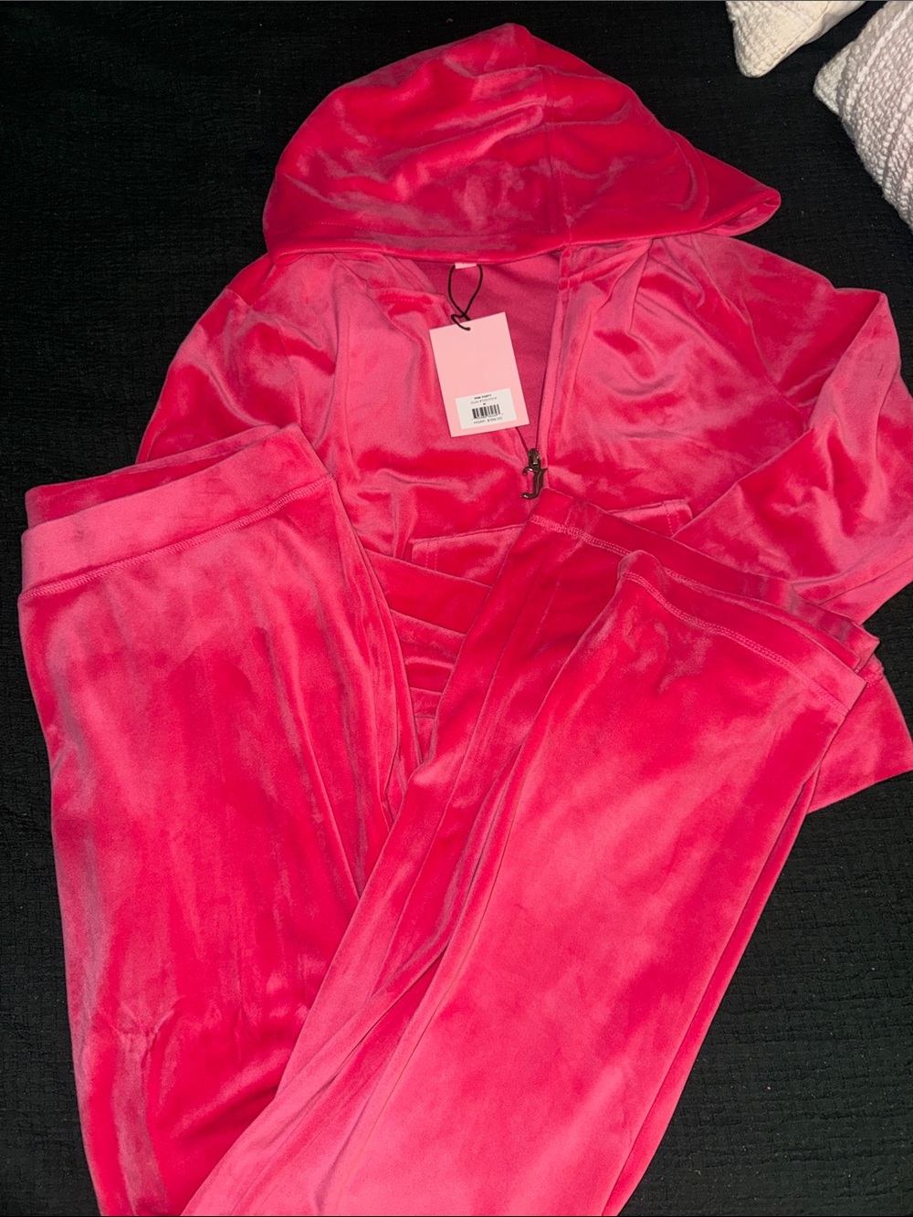 Juicy Couture Bright Pink Velour Hoodie & Jogger Set